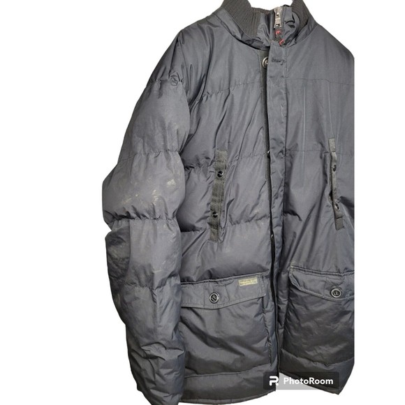 J. Whistler Men's SZ 4XL Coat Jacket Heavy Black 9 Pockets Water Resistant Flaws - Picture 3 of 14